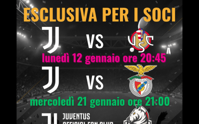 BIGLIETTI JUVENTUS CREMONESE E BENFICA