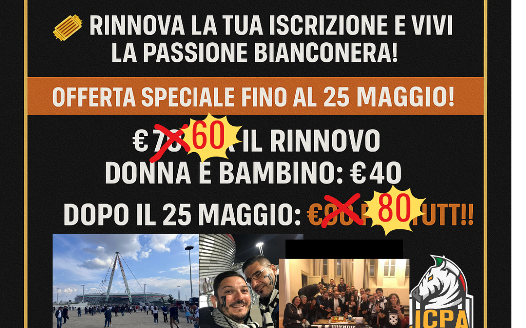 Rinnovi e iscrizioni prossima stagione 2026/27